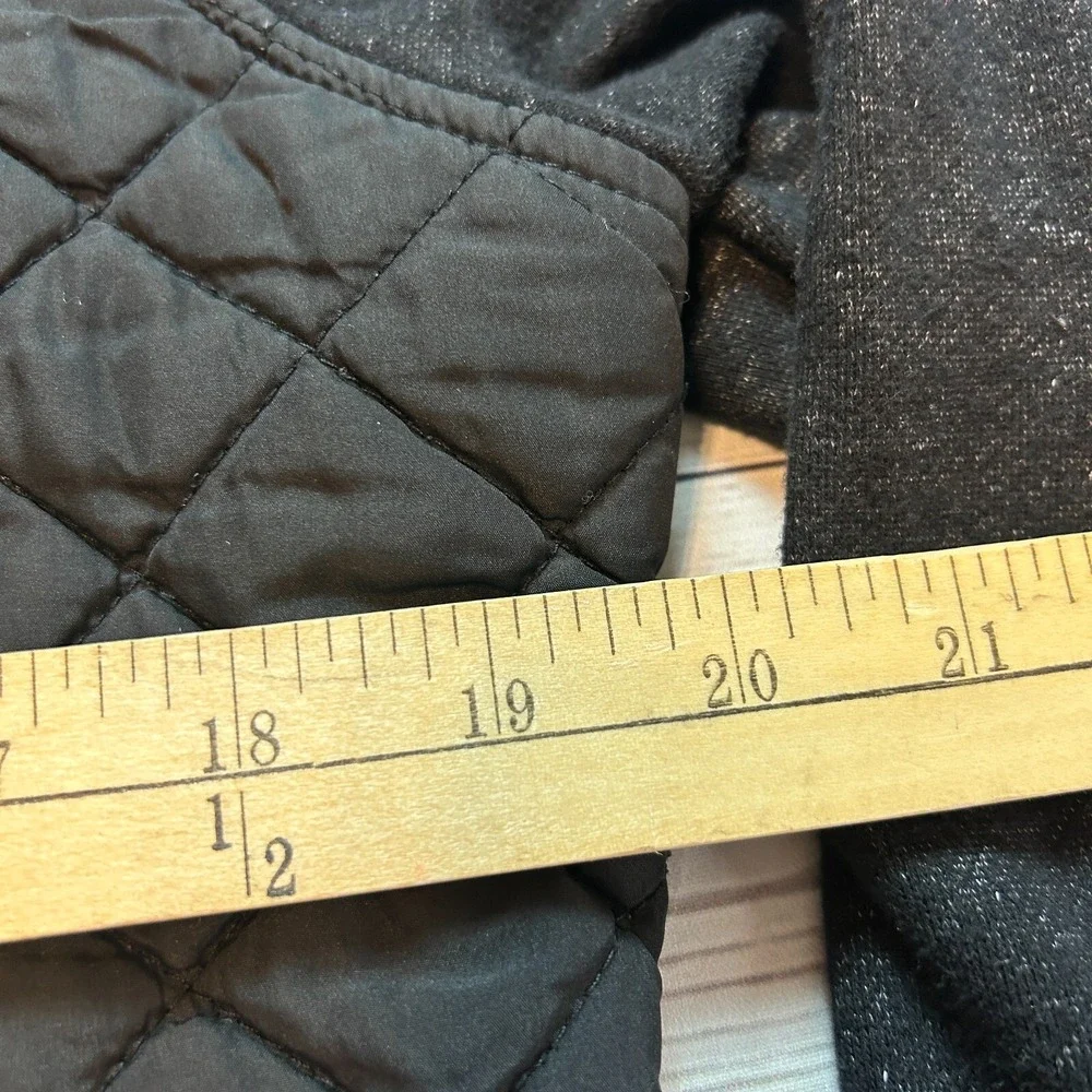 Hurley Hooded Sweatshirt Full Zip‎ Gray Black Quilted Pockets Youth Boys XL